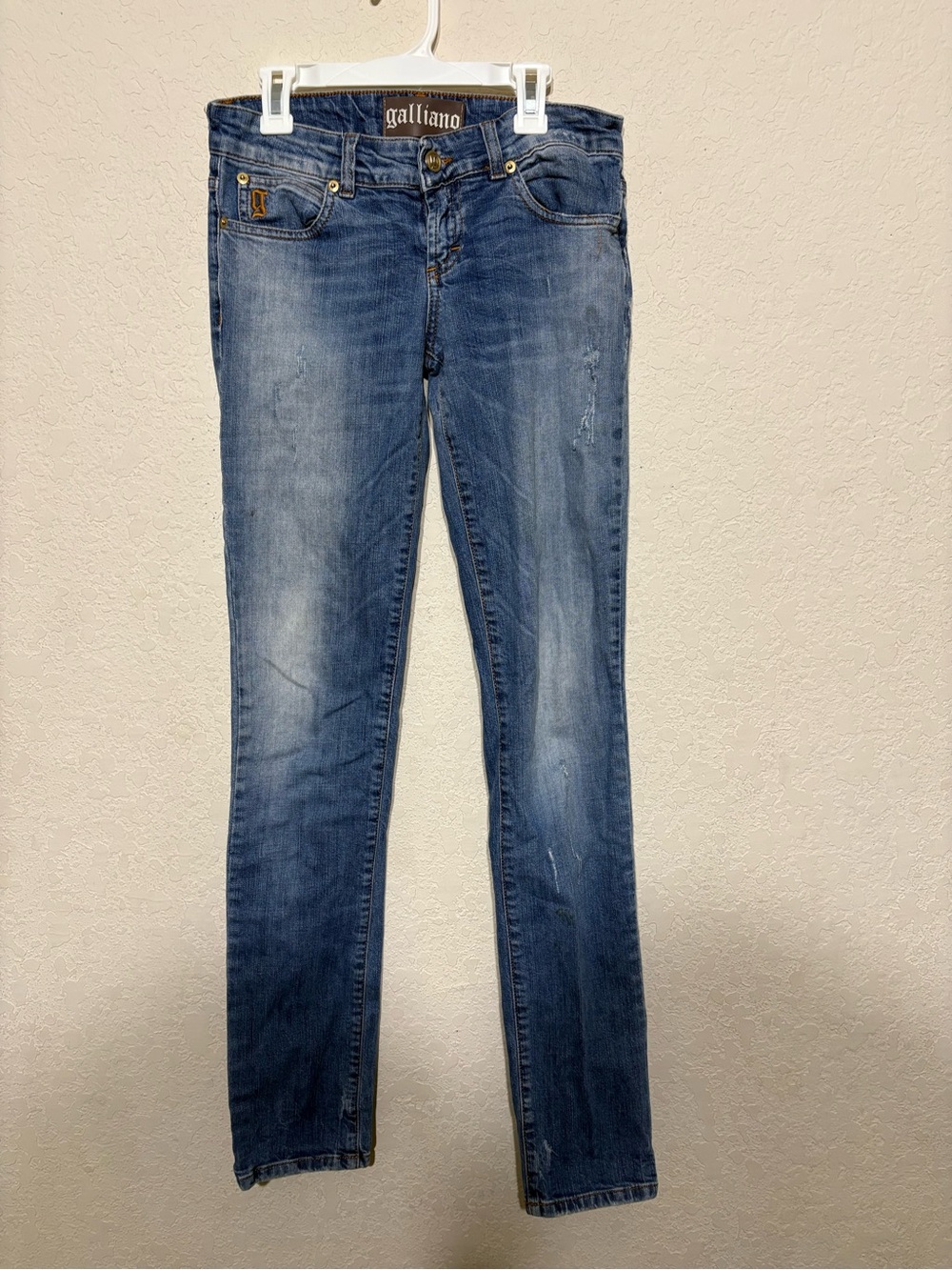 Galliano Skinny Jeans in Medium Blue Wash